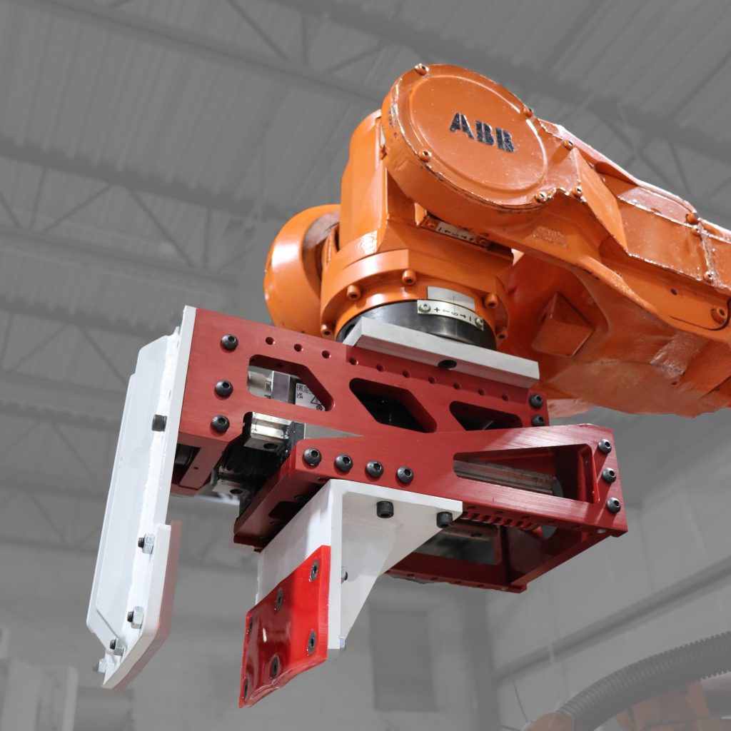 GED56 all-electric gripper showing grip force, stroke, and moment capacity